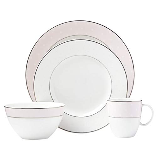 Lenox Kate Spade New York Sadie Street Blush Pink & Platinum Polka Dots 4-Piece Place Setting New In Box #TOP21