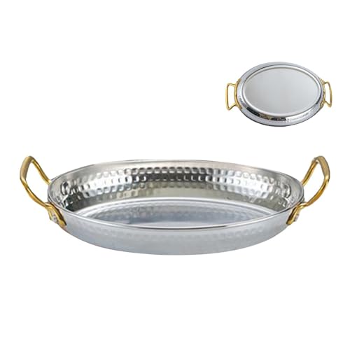 Vajilla de acero inoxidable – Plato de pescado con asas | Plato de servir microondas para cena, cocinar, entrantes, carne, mariscos, restaurante, cocina, servicio de alimentos, equipo y accesorios