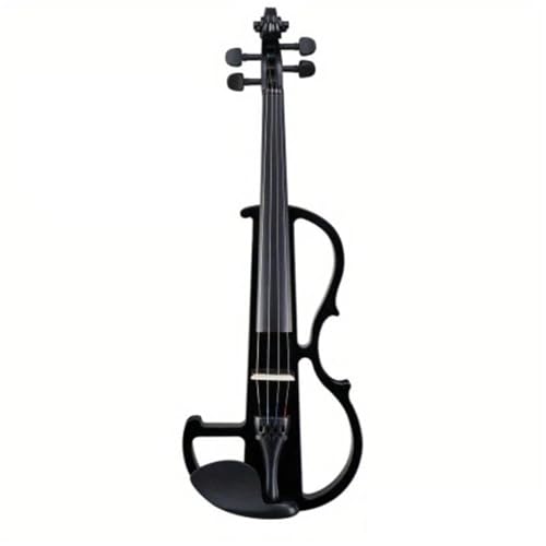 Violon électrique silencieux 4/4 noir avec étui, archet et accessoires essentiels