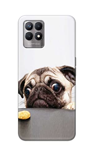 Image of PRINTFIDAA� Printed Hard Back Cover Case for Realme 8i Back Cover (Pug Dog) -2808