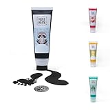 Miniwerk Mal- und Abdruckfarbe Schwarz mit Schwammaufsatz auf Basis natürlicher Rohstoffe, schadstofffrei wie Fingerfarbe - Fußabdruck Baby - Erinnerung und Dekoration für Baby- & Kleinkinderzimmer