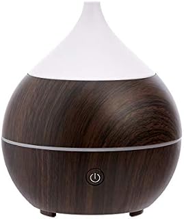 Amazon Basics Ultrasonic Aromatherapy Essential Oil Diffuser 200ml Coffee Wood Base with Bluetooth Speaker