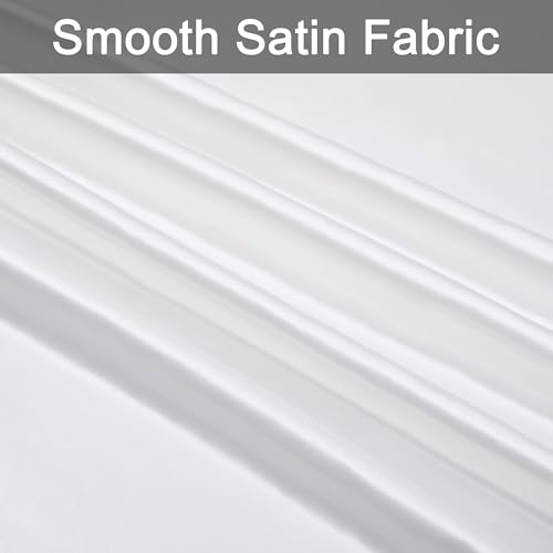 Homiest Capa de edredom de 152 x 203 cm para cobertor pesado, cobertor pesado de cetim branco com 8