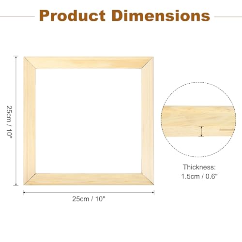 Marcos resistentes para pinturas al óleo y bastidores de madera uxcell de 10x10 pulgadas 3