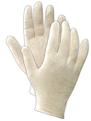 Magid Glove & Safety 651-9 Magid Touch Master Cotton Inspection Gloves, Lightweight, Medium, White, Men's (Fits Large) (12 Pairs)
