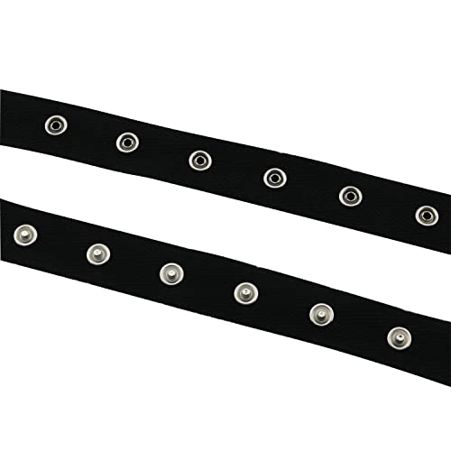 Snap Button Tape Trim Zczqc 2 Yards 20X5Mm/0.790.98Inch Black Sewing Snap Fastener Tape Ribbon Male And Female Set #TOP6