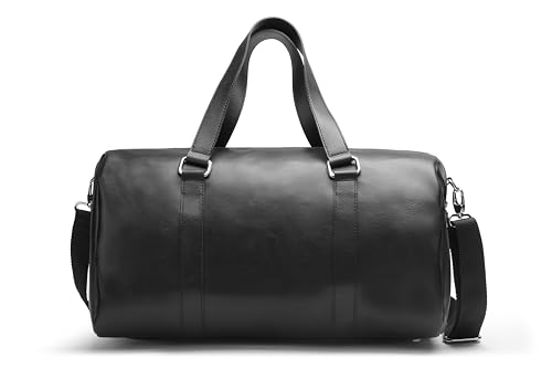 Image of POLICE Unisex Mattia Black Vegan Leather 50 LTR. Weekender Travel Duffle Bag for Business and Casual Use for Men and Women