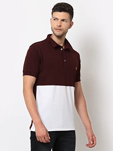 Image of UZARUS Mens Solid Cotton Regular Fit Polo T-Shirt