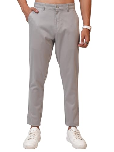Image of Highlander Men's Slim Fit Formal Trousers | Ankle Length |Smart Trousers for Men | Chino Trousers for Men|Elegant Design | Comfortable Fabric for Daily Work & Formal Occasions