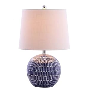 JONATHAN Y JYL5044A Ronald 21″ Ceramic LED Table Lamp Coastal Contemporary Bedside Desk Nightstand for Bedroom Living Room Office College Bookcase LED Bulb Included, Navy