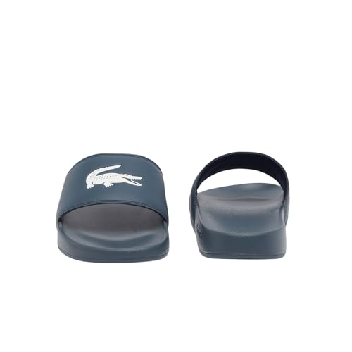 Lacoste Men's Serve Slide 0.0, Khaki & White Croc, 82