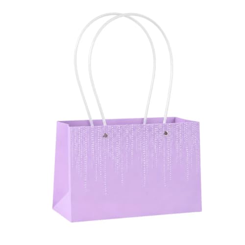 Image of Oasis Pack of 10 LilacTexture Print Flower Hamper Bags | Premium Floral Packaging Bags for Rakhi Gift Hampers, Flower Bouquets, Wedding, Return Gifts, Decorative Presentation & Florist Supplies