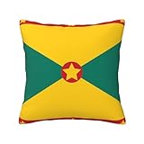 Jzmty Vierjahreszeiten-Kissenbezug, 30,5 x 30,5 cm, doppelseitig, Flagge von Grenada, bedruckt, mit Reißverschluss, für Sofa, Rückenlehne, Schlafzimmer, Gäste