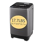 17.7 lbs Full-Automatic Washing Machine with LED Display, Portable Compact Laundry Washer with Drain Pump, 10 Wash Programs 8 Water Levels, Grey