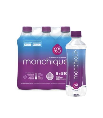 Alkalisches Mineralwasser von Monchique, 510ml Flasche, 6 Flaschen, Portugal