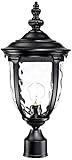 John Timberland Bellagio 21 1/4' High Country Traditional Outdoor Post Light Fixture Pole Porch House Exterior Lantern Weatherproof Texturized Black Finish Metal Clear Glass Shade Outside Front Door