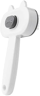 Pet Floating Hair Comb, Cleaning Slicker Brush, One-Click Hair Removal, 140° Flexible Pins for Kitten Rabbit Massage Removes Loose Fur ，White