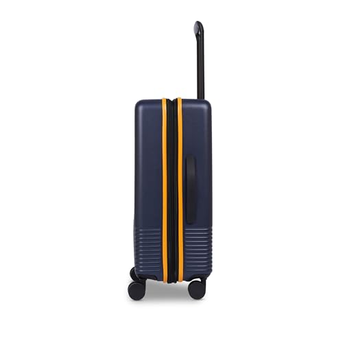 Image of VENTEX Hard Luggage Trolley Bag (Navy-Yellow, Check-in Luggage 28-Inch)