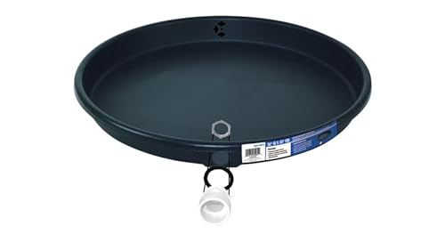 30 Inch Plastic Water Heater Pan - 28 ID x 30 OD Drain Pan with 1 PVC Fitting for Electric Water Heaters