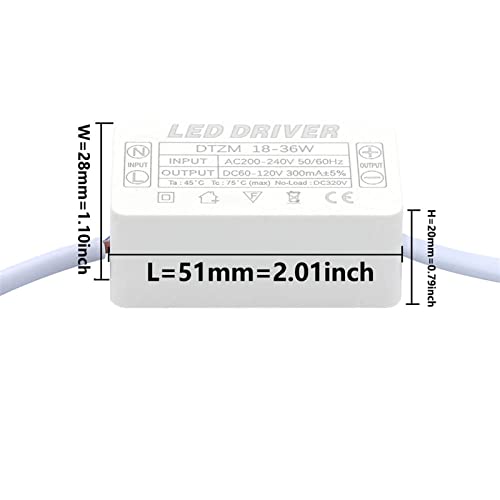 Driver LED 300mA 18-36W pour transformateur d'éclairage plafonnier