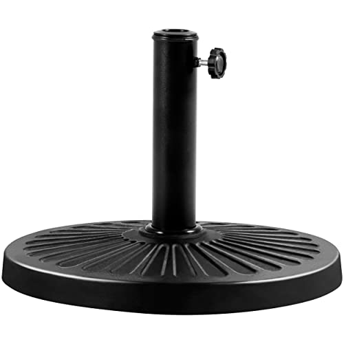 Abician Pied de Parasol Rond 10 kg Socle de Parasol en Résine Style Vintage Accessoire d'extérieur pour Jardin Restaurant Terrasse Piscine Noir/Vignes