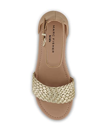 Marc Fisher Youth Girls Gold Ankle Strap Wedge 5 #TOP4