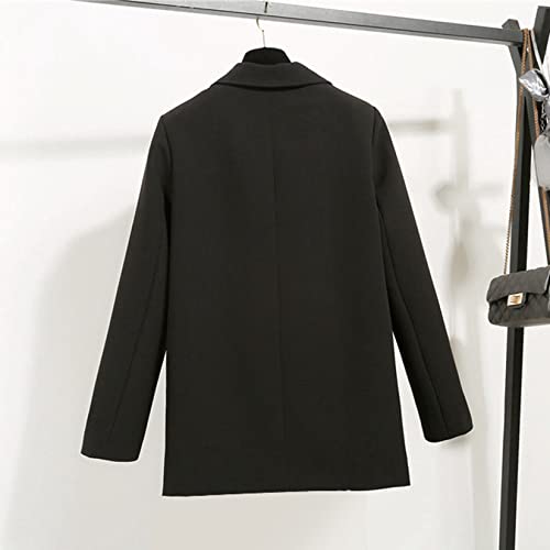 Jaqueta Feminina De Ternos, Botão Solto Blazers De Tamanho Grande Com Bolsos, Casaco Para Inverno