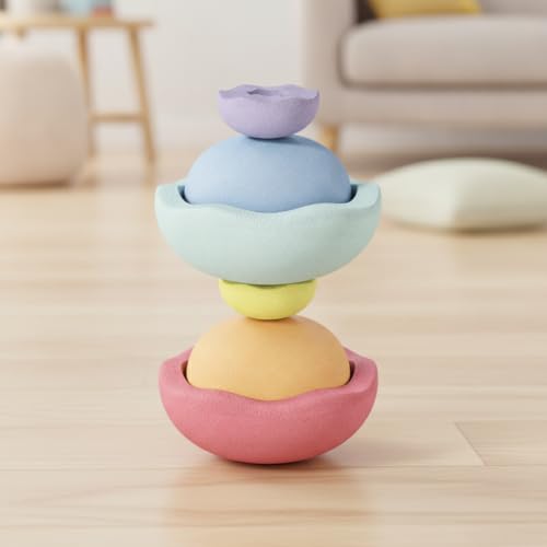 Generic Children Balance Balance Toy Stepping Stones Obstacle Course Textured Surface For Grip And Stable Footing During Active Play Suitable for playrooms, Macaron, Mini 6-Piece Set - Image 5