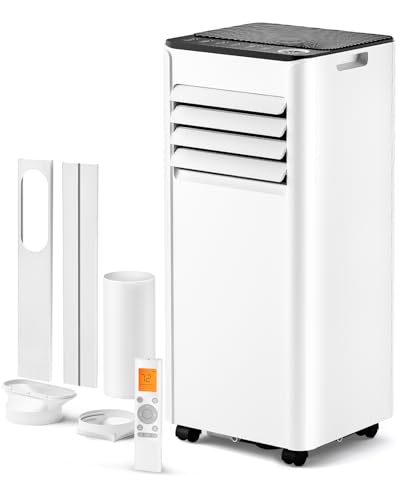 EnerGlow 8,000 BTU Portable Air Conditioner - Cools Up to 350 Sq. Ft., 3-in-1 Portable AC Unit for Rooms with Remote Control, Sleep Mode, 24H Timer, Air Conditioner for Bedroom, Dorm, Apartment