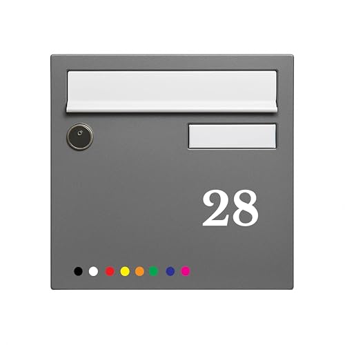 Sticker Autocollant Boîte aux lettres Numéro – Numéro Personnalisé pour boîte aux lettres 4,5 cm – 8 Couleurs au Choix - Style d'écriture au choix