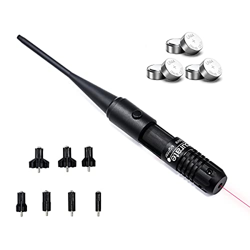 KNINE OUTDOORS Red Laser Bore Sight Kit for .177 to .50 Caliber, Red Dot Boresight, 9mm Laser Boresighter, Rifle Scope Sighting Accessories, High Power Laser Bore Sighter for Shotgun 380 45 Pistol