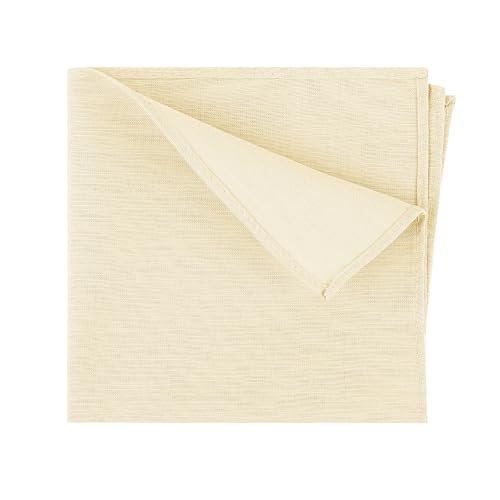 Yultfotz Men’s Champagne Cotton-Linen Pocket Square – 11.8 × 11.8 Inch Suit Handkerchief