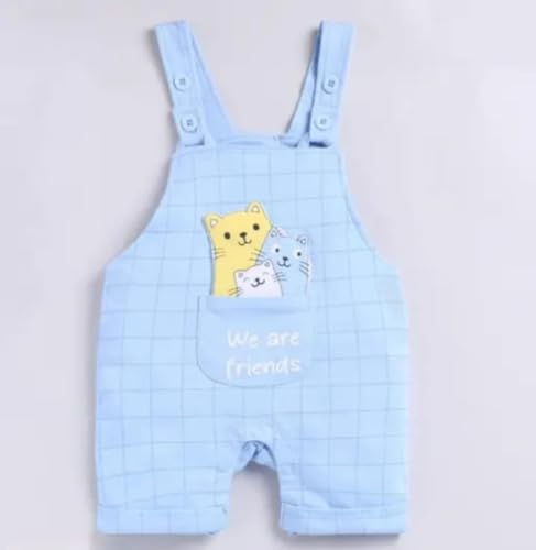 INDHRANI TEXTILE Kids Cotton Dungree- Half Sleeves, Printed, Round Neck Casual Outfit for Baby Boys & Baby Girls, Printed Clothing Set for Childrens