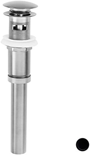 Euro Mushroom Lavatory Drain with Overflow - Powder Coat Flat Black