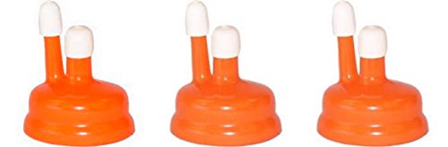 THORIUM Carboy Cap 3, 5 & 6 Gallon, Blow Off Hood with Caps, Orange Silicone with Breathable Thermometer Spouts, 3 Pack Size