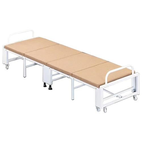 Cama plegable para adultos con colchón, cama plegable portátil con ruedas, cama de invitados plegable para oficina en casa