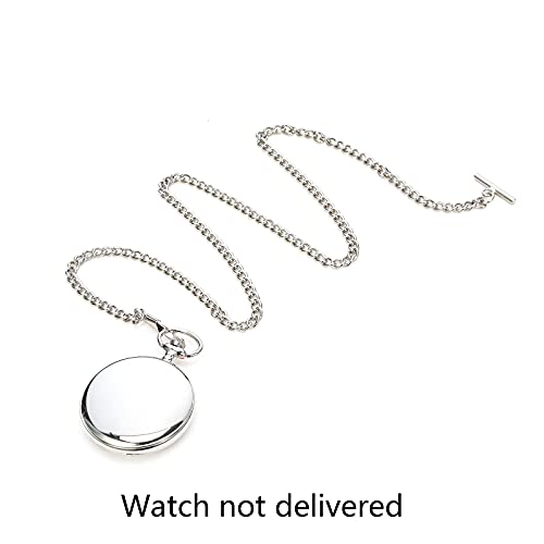 Kaevud Vintage Metal Alloy Pocket Watch Chain Chrome Plated Vest Waistcoat T Bar With Gift Box For Men #TOP5