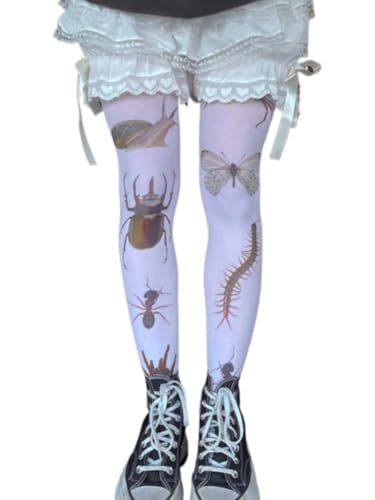 Womens Whimsy Twee Funky Tights Emo Goth Patterned Stockings Whimsical Clothes Y2k Grunge Aesthetic