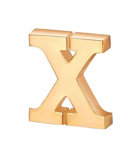 Image of vmcoatdu A-Z Initial Pins 26 Letters Pins 18K Gold Plated and Silver Tone Metal Brooch Breastpin Badge