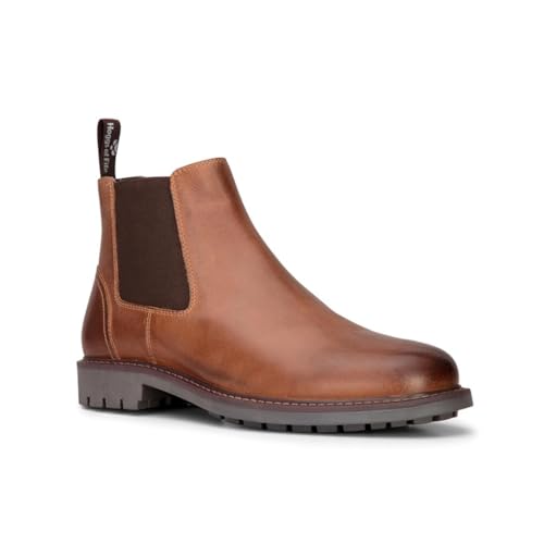 Hoggs of Fife - Banff Mens Leather Chelsea Boot/Dealer Boots/Ankle Pull on Boot - Burnished Tan EU 41/7 UK