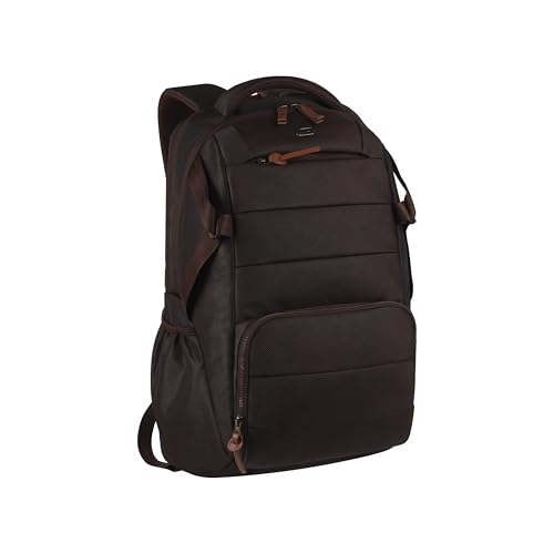 Gear Aspire 3 19"/35L Large Faux Leather Water Resistant Laptop Backpack | Casual Backpack | Daypack | Travel Backpack | College Bag For Men/Women (Br