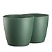 Tymar Blumentopf, 2er-Pack, Pflanzentopf aus Kunststoff, Moderne, matt, Runde Form (Grün, ø 25 cm)