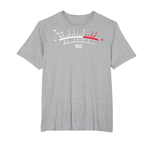 VU Meter dB DJ T-Shirt, Men's Big and Tall, Heather Grey, 5X Tall
