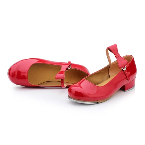AOQUNFS Beginner Tap Shoe for Girls, Kids Tap Dance Shoes for Toddler, Mary Jane Tap Shoes,FT-0313