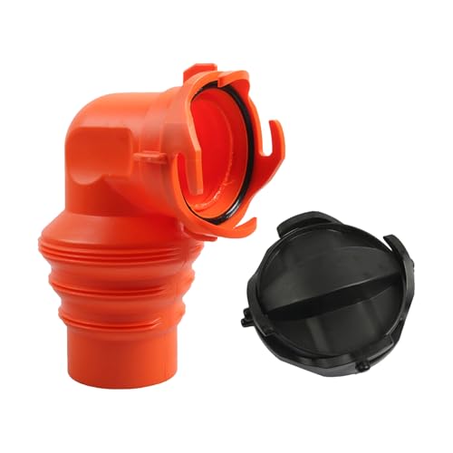 Coude Tuyau Évacuation Camping-Car | Accessoire De Plomberie 90 Degrés - Adaptateur avec 2 Bouchons pour Raccord de Tuyau d'Évacuation - Pour Connexion Étanche Aux Odeurs De Vidange Des Eaux Usées