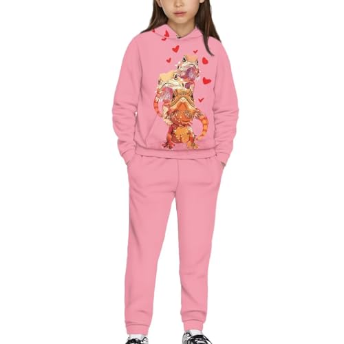 Gomyblomy Girls Sweatsuit Set 2 Piece Long Sleeve Sweatshirt and Sweatpants Kids Athletic Tracksuit Casual Jogger Sets