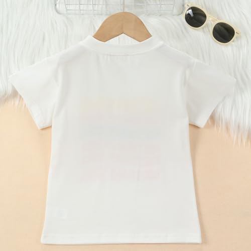 Image of Summer Kids Toddler Baby Girl Birthday Shirt Short Sleeve Birthday Girl Letters Print T-Shirt Tops for Girls 1-5 Years