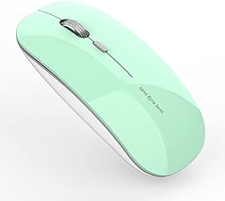 Uiosmuph Q5 Wireless Mouse Rechargeable, Rechargeable Mouse with USB Nano Receiver, 2.4G Cordless Slim Silent Gaming Mouse for Windows PC Laptop Mac MacBook(Pink)