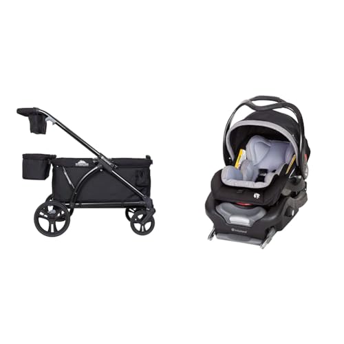 Baby Trend Expedition 2-in-1 Stroller Wagon Plus Ultra Black and Secure Snap Tech 35 Infant Car Seat Bundle