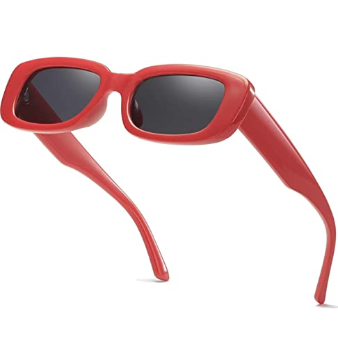 Image of IFLASH Rectangle Sunglasses for Women Retro Driving Glasses 90s Vintage Fashion Narrow Square Frame UV400 Protection Glasse